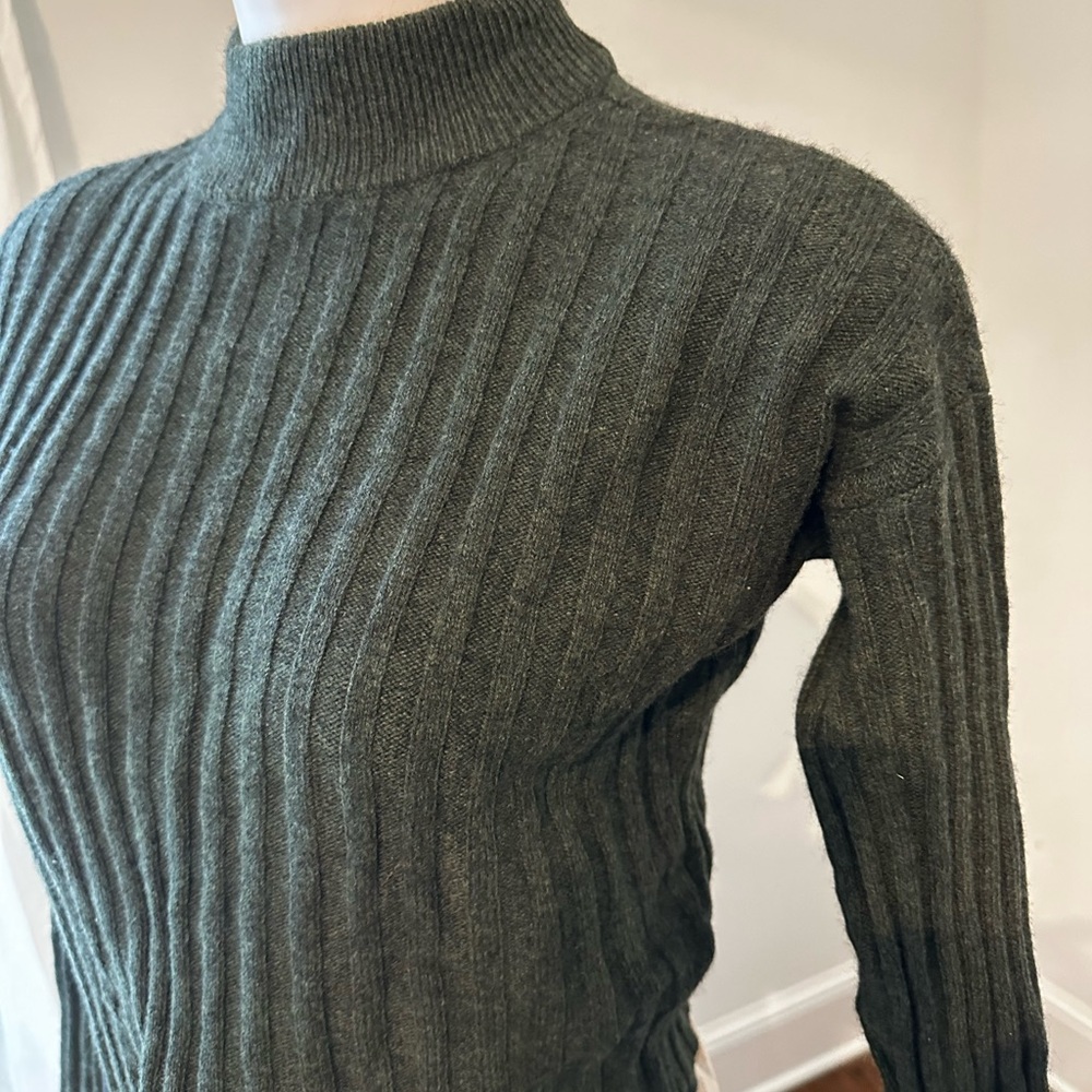 Madewell Ribbed Turtleneck Sweater - Dark Green